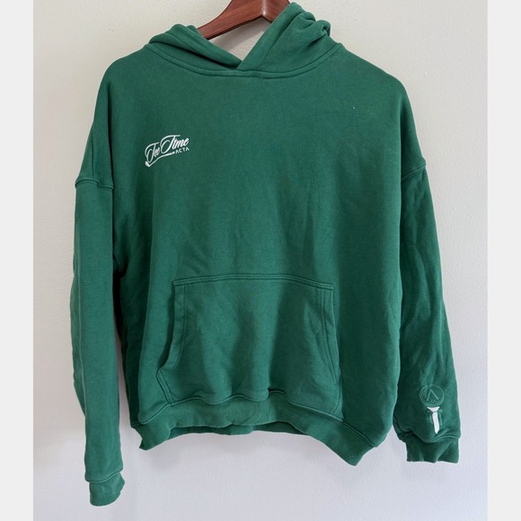 ACTA Womens Tee Time Golf Hoodie Forest Green Graphic Pullover Sweatshirt Sz S/M - Picture 2 of 10